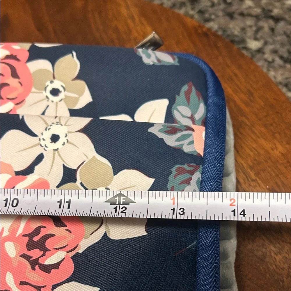 Floral Laptop Sleeve - Navy and Pink